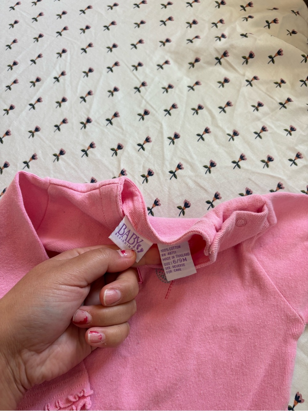 Pink Embroidered lady bug Long-Sleeve Baby sweater - Picture 4 of 7